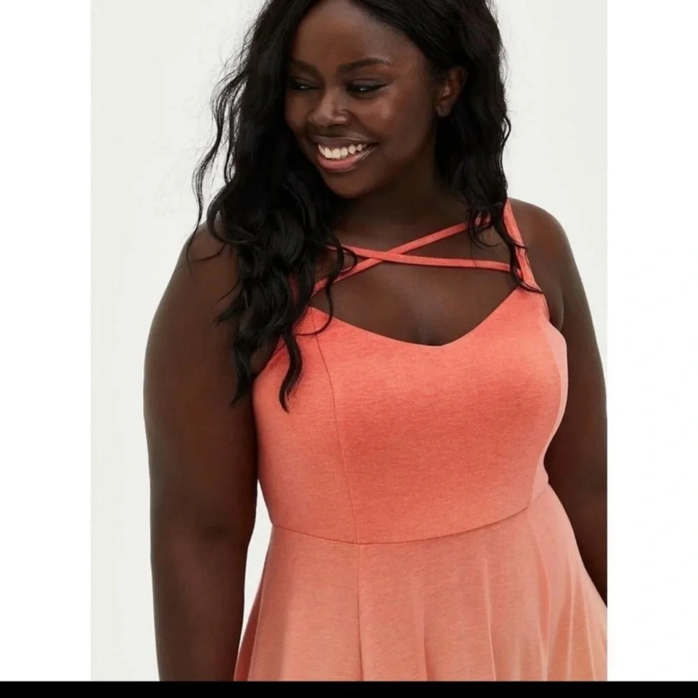 Orange and Yellow Tiered Ruffled Sundress - Picture 4 of 5